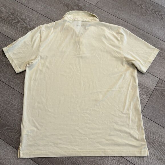 Travis Mathew Golf Polo Shirt Mens XL Yellow Performance Palm Tree Pattern - Picture 8 of 8
